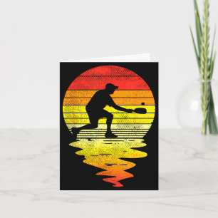 Cartão Esporte retro pôr do sol de pickleball jogador de