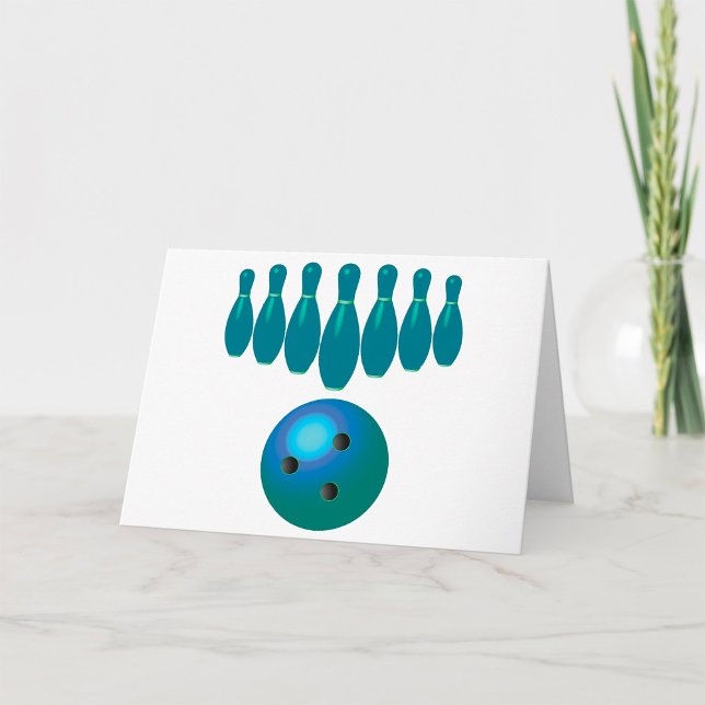 Cartão Esportes de bola de boliche e alça (Criador carregado)