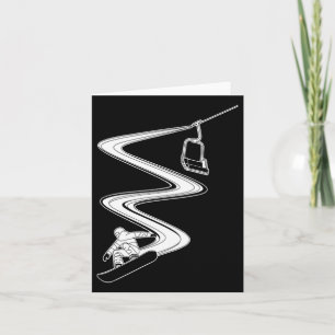 Cartão Esportes De Inverno De Snowboard Illus