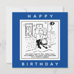 Cartão Esposa Caminha pelas Ruas como Cartoon de Diretor 