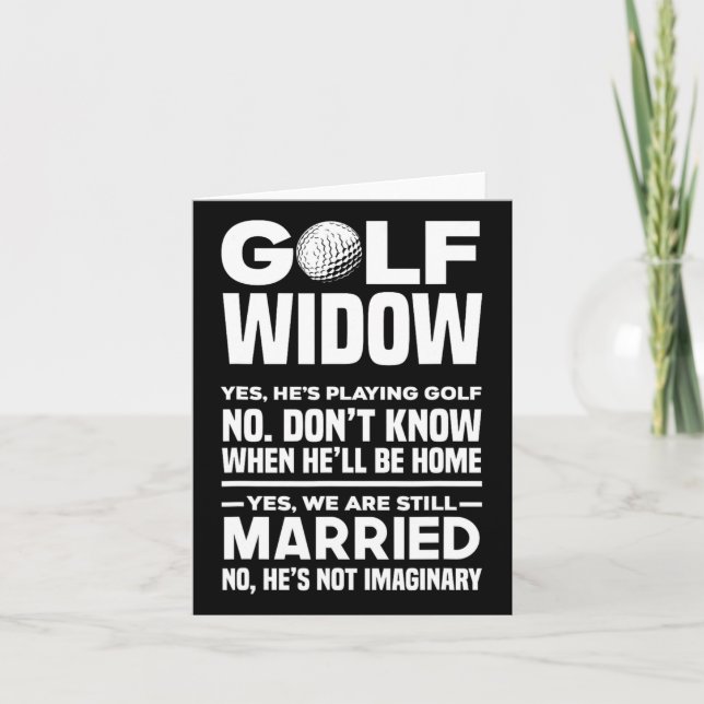 Cartão Esposa de Golfe Viúva Engraçada Golfe (Frente)