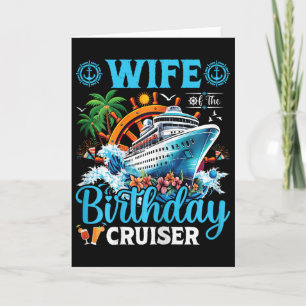 Cartão Esposa Do Aniversário Do Cruiser Barco De Cruzeiro