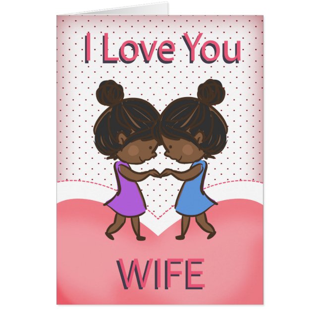 Cartão Esposa, lésbica, casal Loving bonito do (Frente)