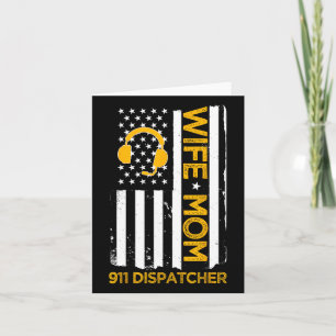 Cartão Esposa Mãe Operadora 911 Bandeira dos EUA Dia da I