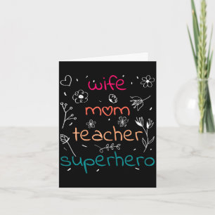 Cartão Esposa mãe professora super-herói dia das mães edu