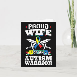 Cartão Esposa Orgulhosa De Um Guerreiro Autismo Sensibili