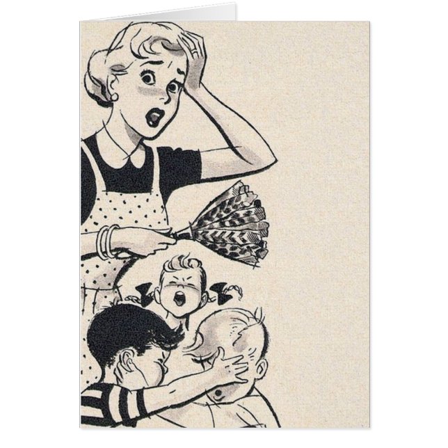 Cartão Esposa retro - uma mamã na extremidade da sua (Frente)