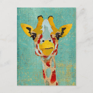 Cartão espreitando Dourado do girafa
