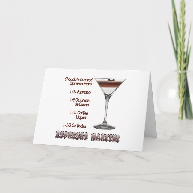 Cartão Espresso Martini Cocktail Recebe Arte (Frente)