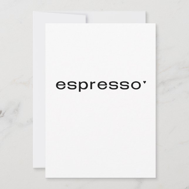Cartão Espresso - minimalistic typography card (Frente)