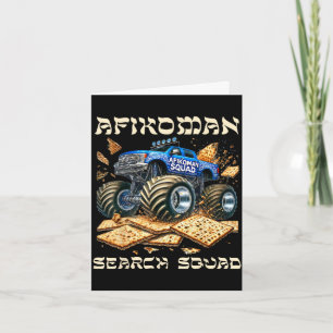 Cartão Esquadrão de busca Afikoman Páscoa matzah monstro
