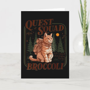Cartão Esquadrão de Fantasia Quest Brócolis Gato Engraçad