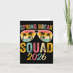 Cartão Esquadrão de Férias de Primavera 2026 Amigos Famíl