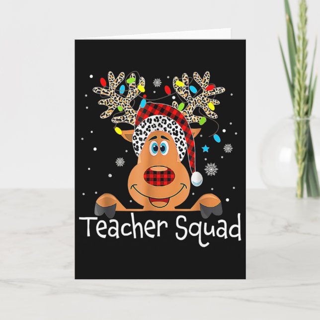 Cartão Esquadrão de Professores Rena Professor Natal Xmas (Frente)