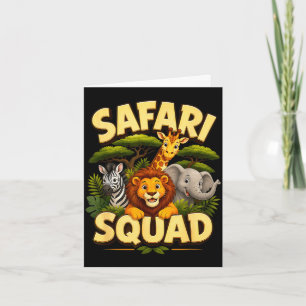 Cartão Esquadrão de safari design de equipe de animais da