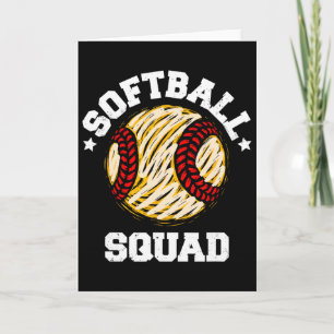 Cartão Esquadrão de Softbol Sofrido Vintage Engraçado Sof