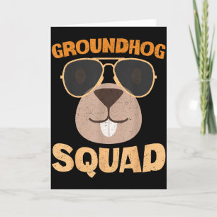 Cartão Esquadrão Engraçado do Groundhog Dia Feliz do Grou