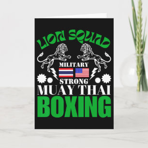 Cartão Esquadrão Leão Tailândia Kickboxing Muay Thai Mma