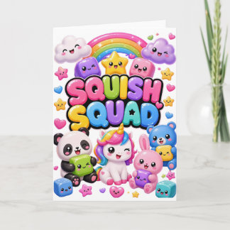 Cartão Esquadrão Squish Panda Arco-íris Brilhante Unicórn