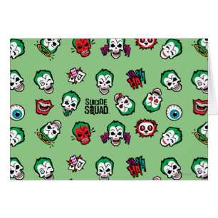 Cartão Esquadrão Suicida   Coringa Emoji Pattern