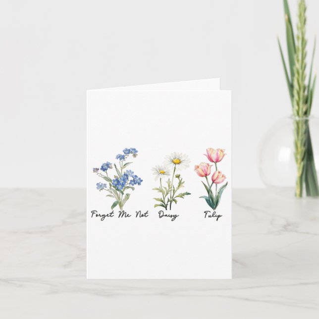 Cartão Esquece-Me De Não Daisy Tulip Tee (Frente)