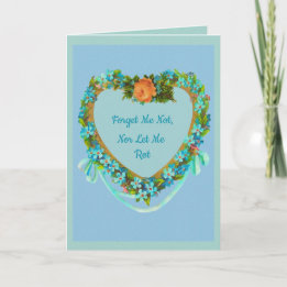 Cartão Esquece-me Nots Vintage Heart Personalised Card