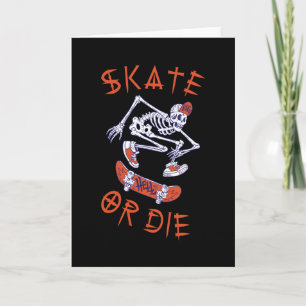 Cartão Esqueletista de skate ou morra