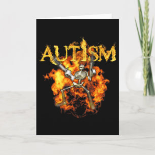 Cartão Esqueleto Autismo Armas Engraçado Fogo Ossos Assus