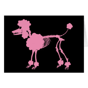 Cartão Esqueleto cor-de-rosa da caniche