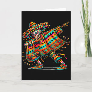Cartão Esqueleto Dabbing Cinco De Mayo Festa Sombreros Po