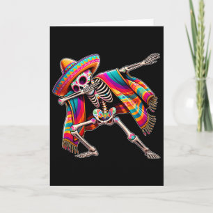 Cartão Esqueleto Dabbing Cinco De Mayo Sombrero Poncho Me