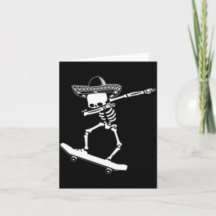 Cartão Esqueleto Dabbing Skateboard Dia De Los Muertos