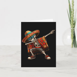 Cartão Esqueleto Dabbing Sombrero Poncho Cinco De Mayo Me