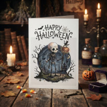 Esqueleto de Halloween Assustador & Jack-o'-Lanter