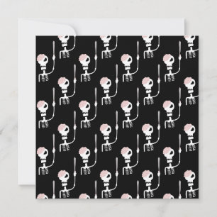 Cartão esqueleto de Halloween com uma espada