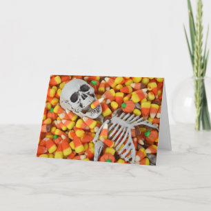 Cartão Esqueleto De Halloween No Milho De Candy