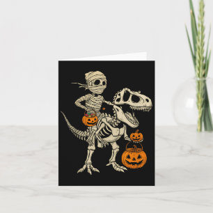 Cartão Esqueleto de Múmia Montado em Dinossauro T Rex Men