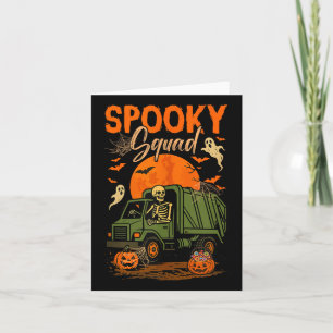 Cartão Esqueleto de Spookeen Halloween Dirigindo Lixo Tr
