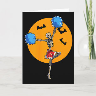Cartão Esqueleto de Torcida Halloween Esqueleto de Torcid