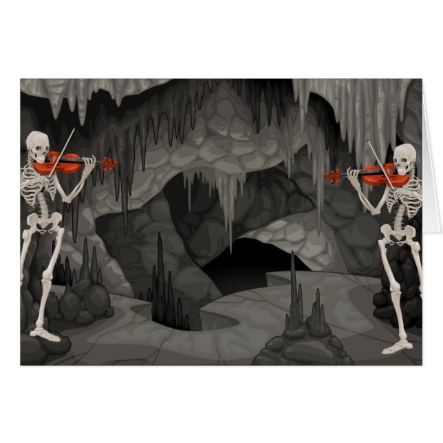 Cartão esqueleto de violino (Frente Horizontal)