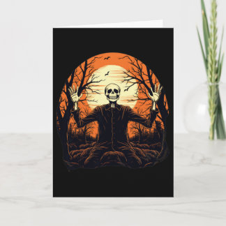 Cartão Esqueleto Engraçado de Halloween para Homens Mulhe