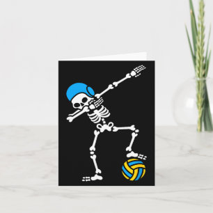 Cartão Esqueleto engraçado de pólo aquático no Halloween