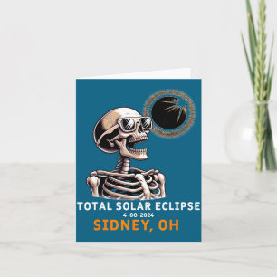 Cartão Esqueleto Engraçado Eclipse Solar Sidney Ohio