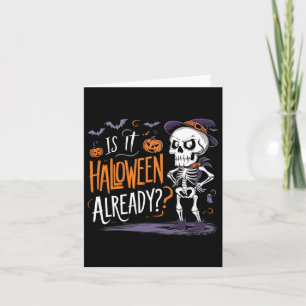 Cartão Esqueleto Fantasmagórico É Já Halloween