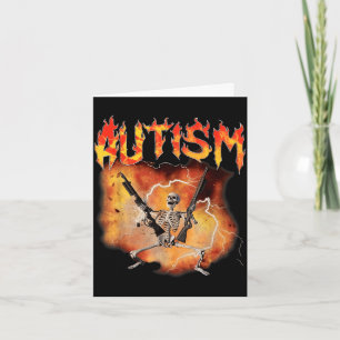 Cartão Esqueleto gay e autista engraçado retrô autismo