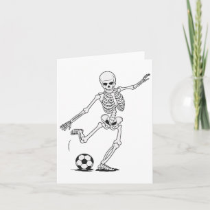 Cartão Esqueleto Jogando Futebol