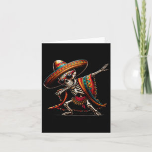 Cartão Esqueleto Mexicano Poncho Cinco De Maio Engraçado