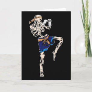 Cartão Esqueleto Muay Thai Halloween Kickboxing Mma Lutad
