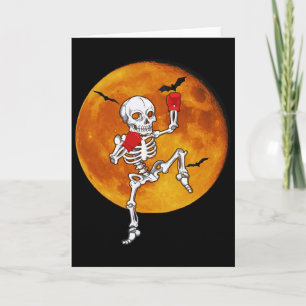 Cartão Esqueleto Muay Thai Kickboxing Mma de Halloween
