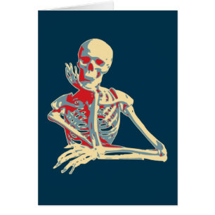 Cartão Esqueleto retrô